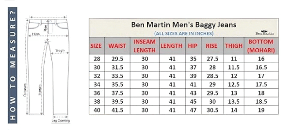 Ben Martin Men's Loose Fit Mid Rise Jeans – Comfortable & Casual Everyday Denim - Image 6