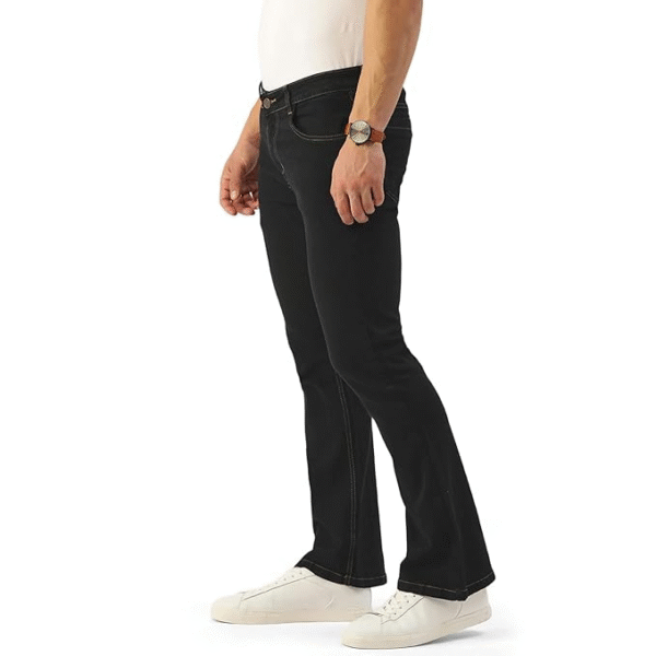 PARIS HAMILTON Men's Bootcut Fit Stretchable Bellbottom Denim Jeans - Image 4