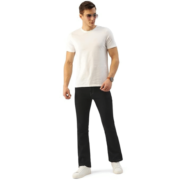PARIS HAMILTON Men's Bootcut Fit Stretchable Bellbottom Denim Jeans - Image 3