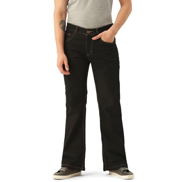 PARIS HAMILTON Men's Bootcut Fit Stretchable Bellbottom Denim Jeans