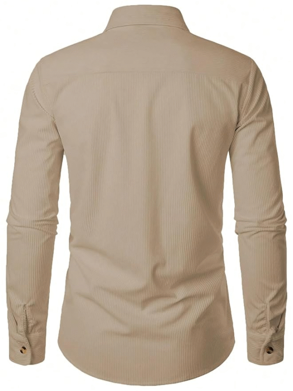 Lymio Casual Regular Fit Shirt for Men – Rib-Pattern, Long Sleeve, Stylish Everyday Wear - Image 3