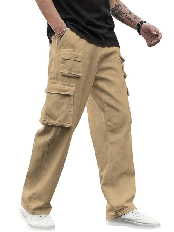 Lymio Men’s Cotton Cargo Pants – Relaxed Fit (38-41)