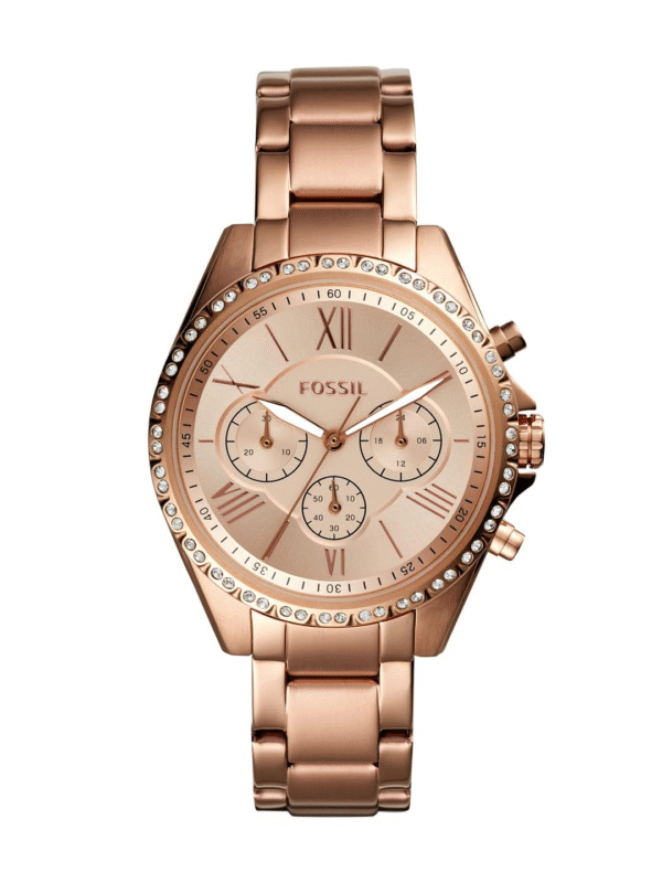 Fossil Modern Courier Stainless Steel Analog Women's Watch BQ3377 – Rose Gold Dial & Strap