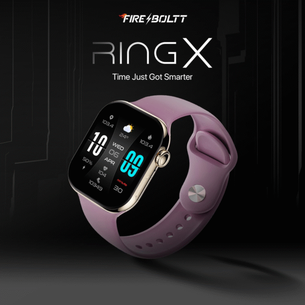 Fire-Boltt Ring X Smartwatch 2.01” Display with Always On Display, Bluetooth Calling, Wireless Charging, AI Voice Assistant, 100+ Sports Modes, Health Suite, 500+ Watchfaces (Pink S) - Image 2