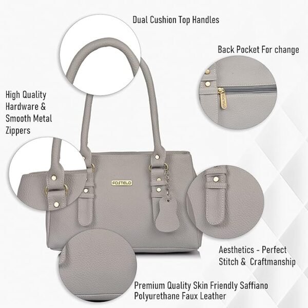 Fostelo Women’s Westside Large Hobo Handbag | Premium Vegan Leather Shoulder Bag & Purse - Image 6