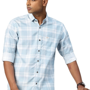 Majestic Man Comfort Slim Fit Pure Cotton Checked Casual Shirt