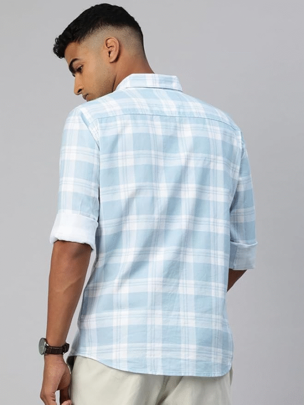 Majestic Man Comfort Slim Fit Pure Cotton Checked Casual Shirt - Image 4