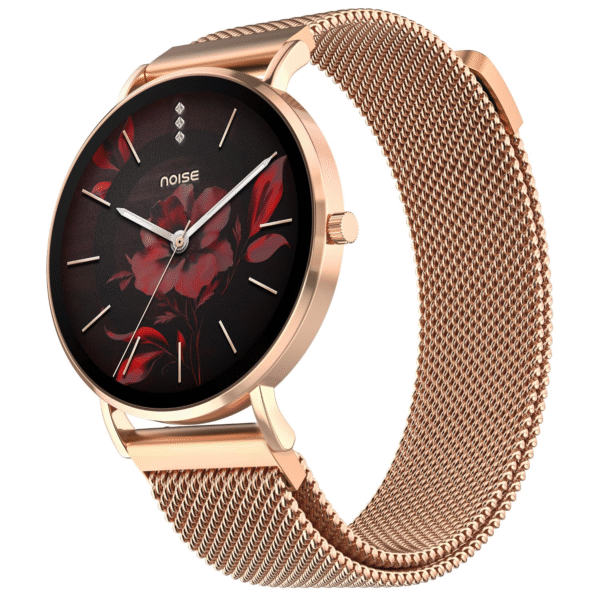 Noise Diva 2 Fashion Smart Watch for Women – 36mm AMOLED, BT Calling, Period Tracker (Rose Link Strap)