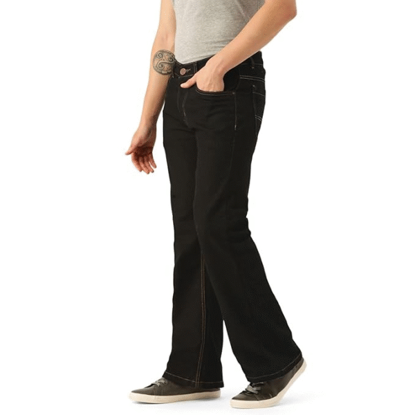 PARIS HAMILTON Men's Bootcut Fit Stretchable Bellbottom Denim Jeans - Image 3