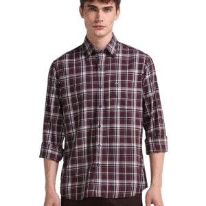 Arrow Men's Checkered Slim Fit Shirt – Classic Cotton Formalwear