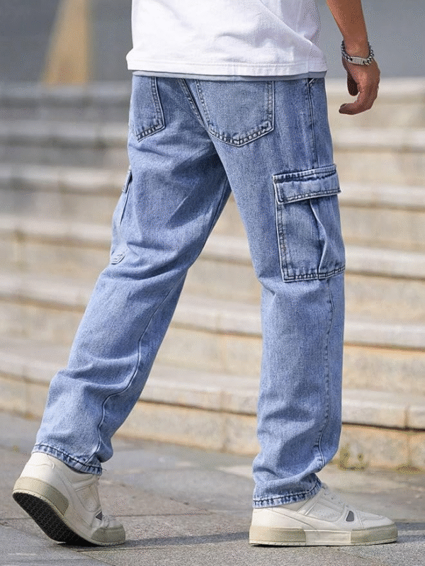 Men’s Cargo Jeans – Relaxed Fit Utility Denim (Q-04-05) - Image 4