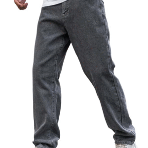 KOTTY Men’s Solid Black Flame Slim Jeans