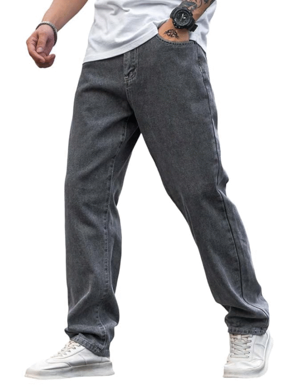 KOTTY Men’s Solid Black Flame Slim Jeans