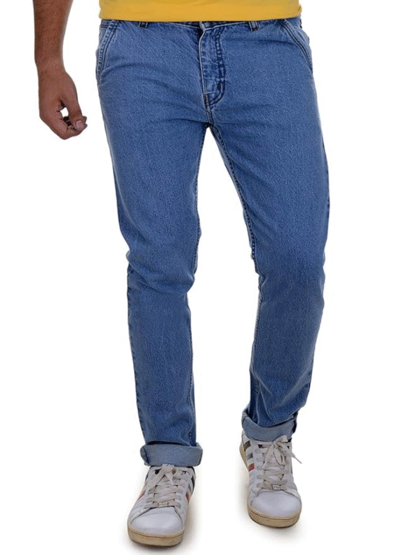 Ben Martin Men’s Slim Fit Mid Rise Denim Jeans – Stylish Cross Pocket Casual Pant for Men