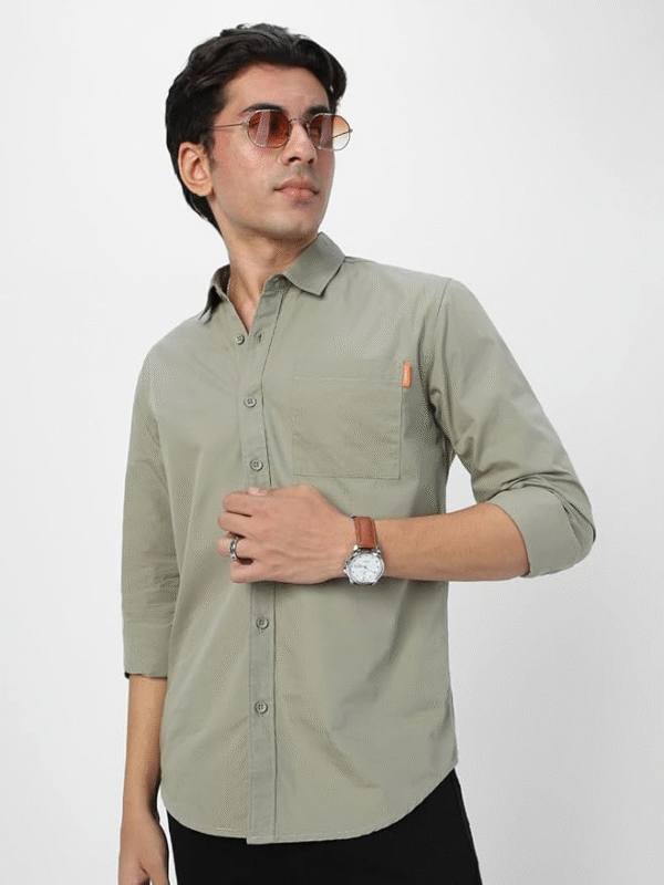 Urbano Fashion Men's Cotton Full Sleeve Regular Fit Casual Solid Shirt – Comfortable Everyday Wear - Image 3