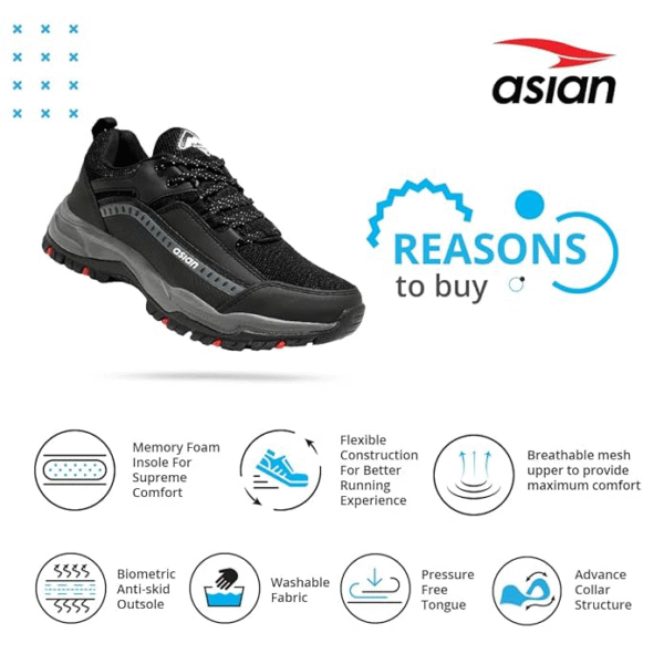 ASIAN Men's Everest-01 Trekking & Hiking Shoes - Image 4