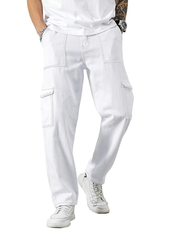 AVANOVA Bell-Bottom Men Cargo Jeans (Jeans-119)
