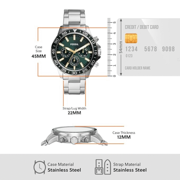 Fossil Bannon Analog Green Dial Men's Watch - BQ2492 - Image 4