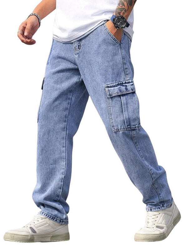 Men’s Cargo Jeans – Relaxed Fit Utility Denim (Q-04-05)