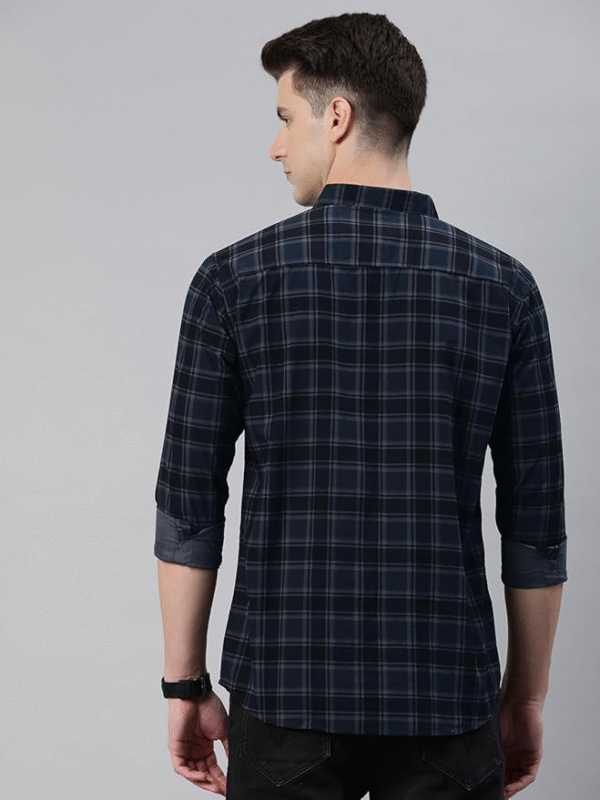Majestic Man Men Small Checkered Slim Fit Cotton Casual Shirt - Image 4