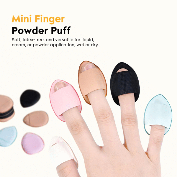 Gleva 6 Pcs Finger Powder Puff Mini Soft Face Makeup Sponge Set (Multicolor) - Image 3