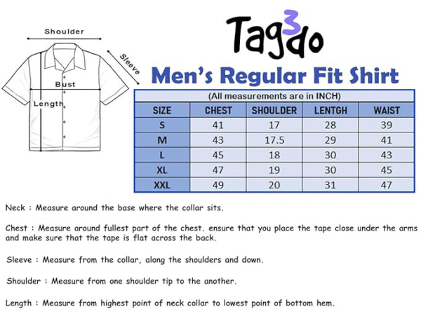 TAGDO Men's Regular Fit Casual Shirt (5171) – Stylish & Comfortable Everyday Wear - Image 4