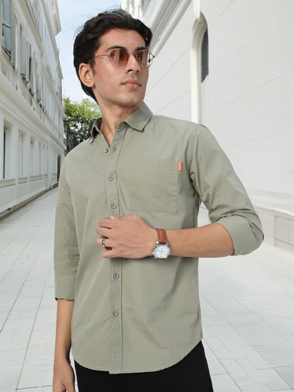Urbano Fashion Men's Cotton Full Sleeve Regular Fit Casual Solid Shirt – Comfortable Everyday Wear - Image 2