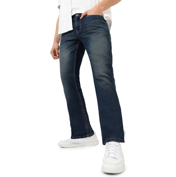 Urbano Fashion Men’s Washed Bootcut Stretchable Jeans