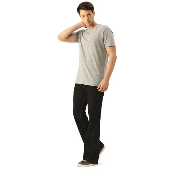 PARIS HAMILTON Men's Bootcut Fit Stretchable Bellbottom Denim Jeans - Image 4