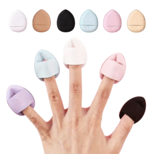 Gleva 6 Pcs Finger Powder Puff Mini Soft Face Makeup Sponge Set (Multicolor)