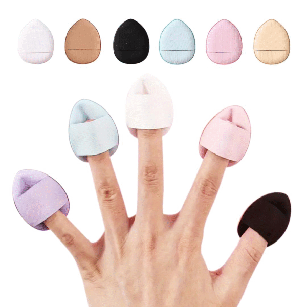 Gleva 6 Pcs Finger Powder Puff Mini Soft Face Makeup Sponge Set (Multicolor)