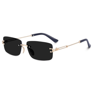 Dervin Retro Rectangular Rimless Sunglasses