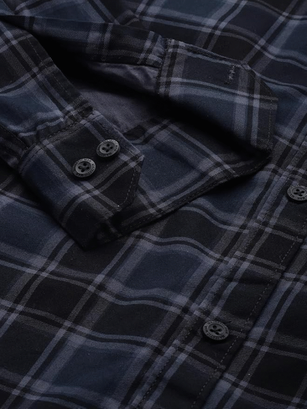 Majestic Man Men Small Checkered Slim Fit Cotton Casual Shirt - Image 3