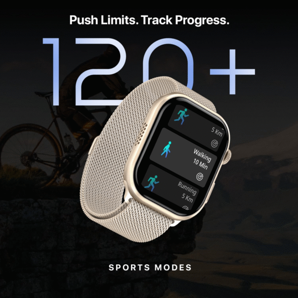 Fire-Boltt Brillia Pro Smart Watch – 2.02" AMOLED Display, Stainless Steel Strap, Bluetooth Calling, SpO2, Heart Rate, 120+ Sports Modes (Champagne Mesh) - Image 4