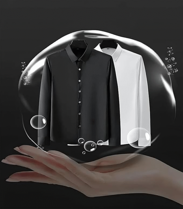 DEELMO Men's Stylish Solid Satin Casual Shirt – Full Sleeves - Image 4