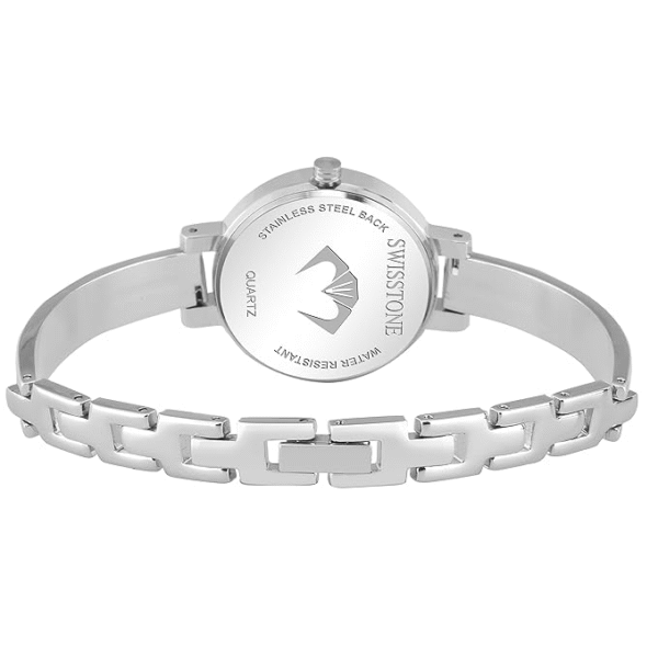 SWISSTONE Women’s Analog Watch – Pink Dial with Silver Stainless Steel Strap - Image 3