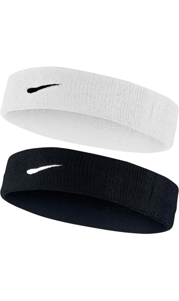 Sport Headband for Men & Women – Non-Slip, Breathable Sweatbands for Gym, Workout, Yoga & Running – Pack of 2 (Black & White)