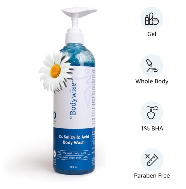 Be Bodywise 1% Salicylic Acid Body Wash – 700ml | Anti-Acne, Deep Cleanser, Paraben-Free - Image 2