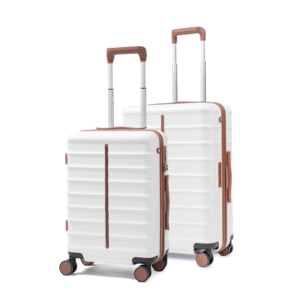 Assembly Luggage Set of 2 – 20" Cabin + 24" Check-in with Dust Cover & Packing Organizers | White | Odyssey